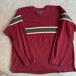 90s Vintage Abercrombie Fitch Sweater Mens XL Red Green Pullover Varsity V Neck